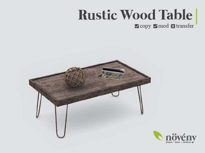 Noveny - Rustic Wood Table - AddMe