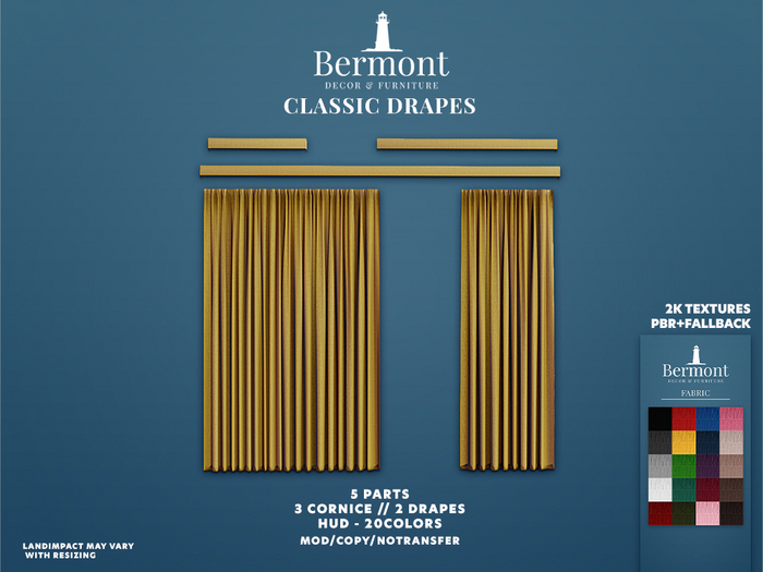 Bermont. Classic Drapes Set