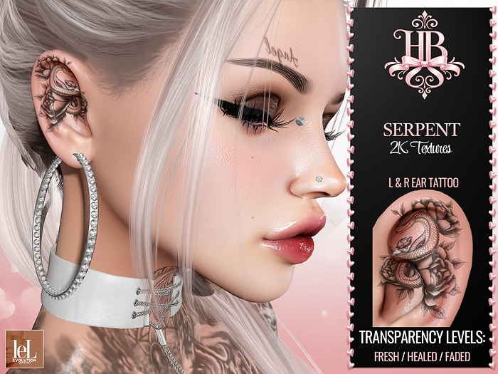 HB / Serpent EvoX L & R Ear Tattoo / Separate BOM Layers /