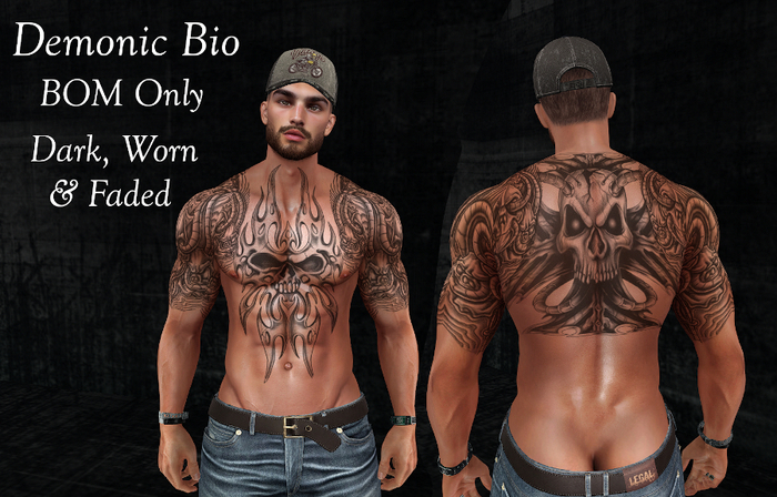 Etched Demonic Bio Tattoo