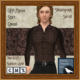 GPA Men's Shirt Casual BOM - Steampunk Scroll Print