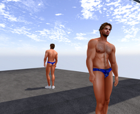 KC'S MENS BLACK/BLUE THONG