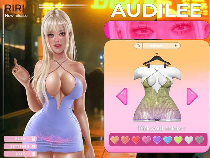 Audilee - Riri Dress - [Yellow/Purple]