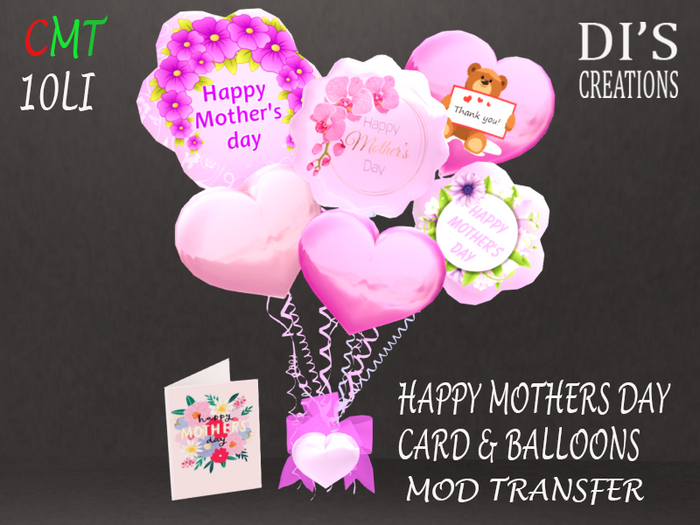 HAPPY MOTHERS DAY CARD & BALLOONS