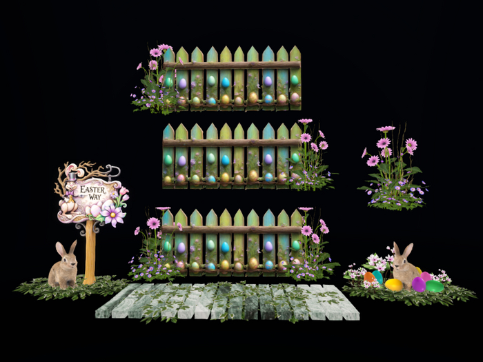 MC Easter Egg Fence Pathway Set
