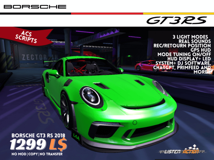 BORSCHE GT3 RS Performance & Tuning Edition | LED | CarPlay | Tablet | Audio System | NOS
