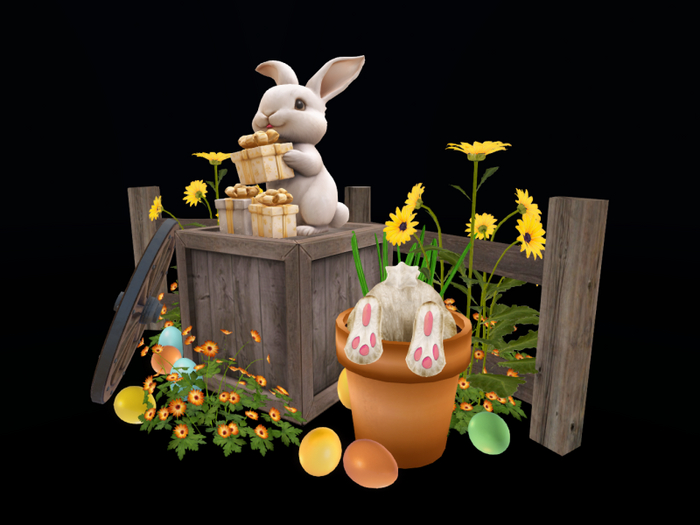 MC Easter Country Gift Rabbit Fence