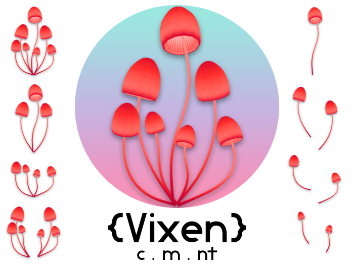 {Vixen} - Fairy Mushrooms - { #01 Pomegranate }