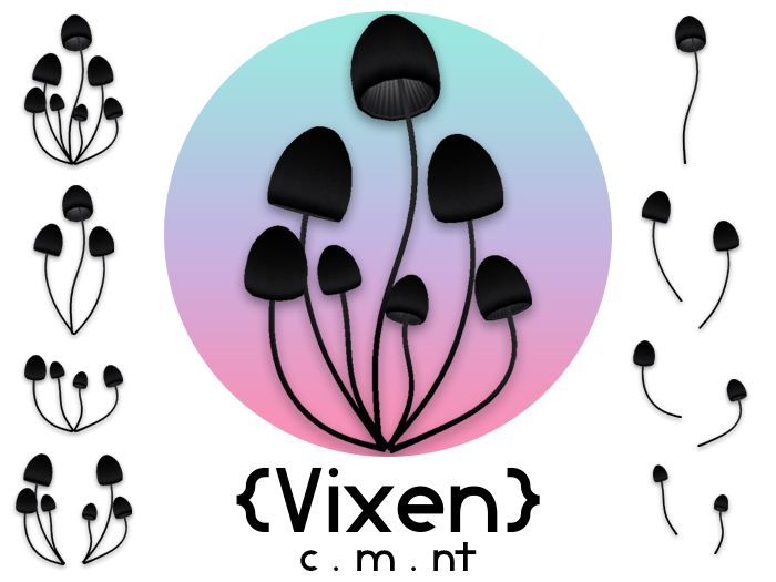 {Vixen} - Fairy Mushrooms - { #13 Black }
