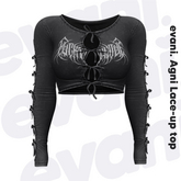 evani. Agni Lace-up top - smoke