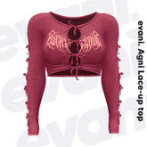 evani. Agni Lace-up top - berry
