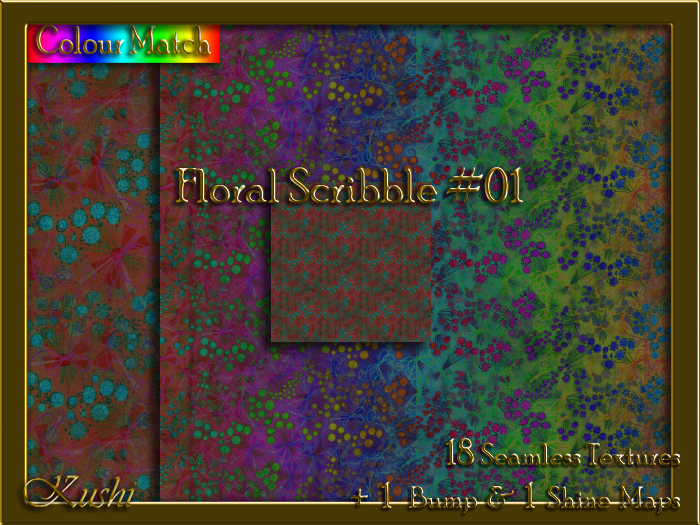 Floral Scribble #01 Texture Pack