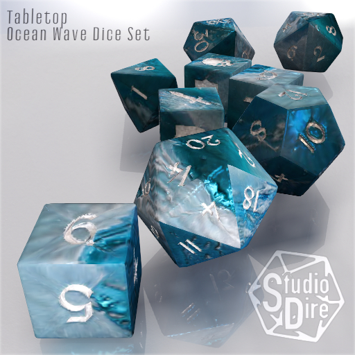 /studioDire/ Tabletop - Ocean Wave Dice Set