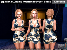 [S] Xyra Plunging Ruched Bodycon Dress Patterns