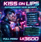 Kiss on Lips Authorized HUD Script – Interactive Couple Kiss System with UUID Control | Full Permission LSL Script by Aq