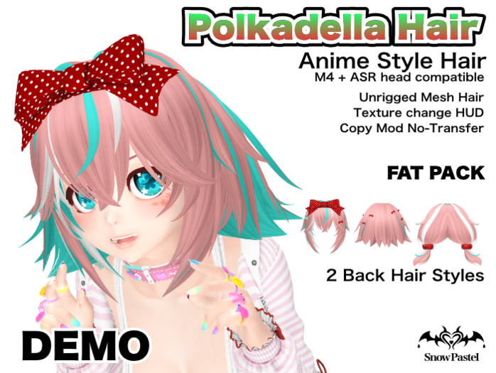 DEMO SnowPastel Polkadella Hair
