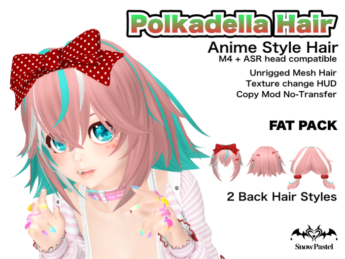 SnowPastel Polkadella Hair FATPACK