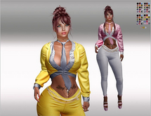 SET Blouse,Tie,Pants,Belt-Chain 63x Color HUD,full Pack