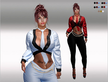 SET Blouse,Tie,Pants,Belt-Chain 15x Multicolor1 HUD