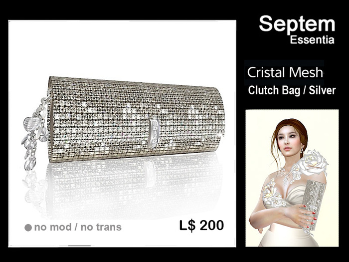 ~Cristal Mesh~Clutch Bag / silver :::Septem Essentia:::