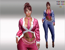 SET Blouse,Tie,Pants,Belt-Chain 15x Multicolor4 HUD