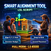 Smart Alignment Tool LSL Script – Builder Grid Snap, Precision Nudge, Axis Align System for Second Life & OpenSim