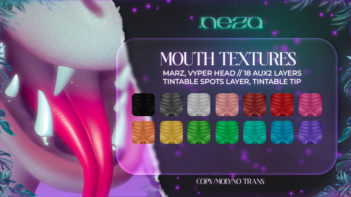 ✦NEZA - MOUTH TEXTURES FOR MARZ, VYPER HEAD // BOM MOUTH