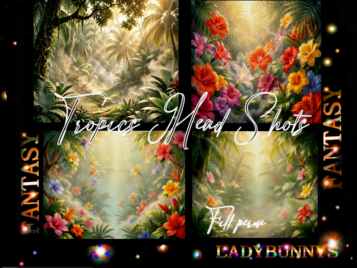 Fantasy Background Textures -Tropics Head Shots-full perm textures