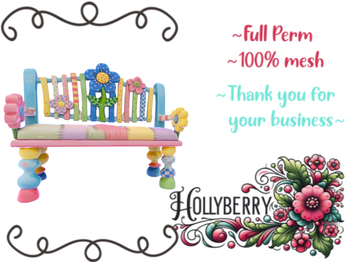 HB: Spring Whimsy Floral Bench FuLL PERM