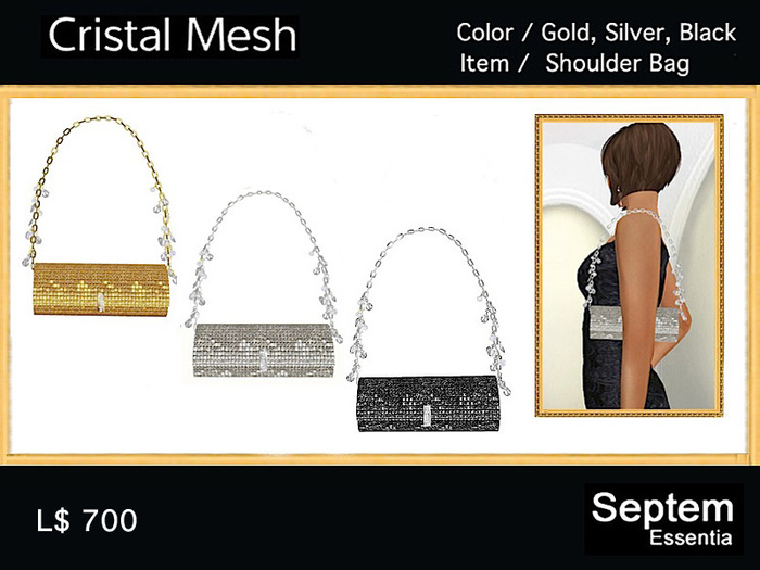 ~Cristal Mesh~Shoulder Bag / 3 Color-Set :::Septem Essentia:::