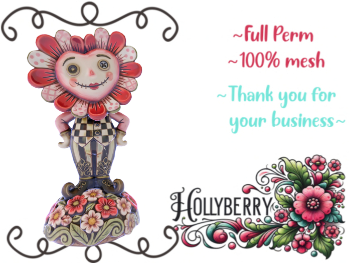HB: Valentine Heart Flower Head Statue FuLL PERM