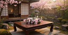 Aphrodite Spring Sakura Tea serving tray- With mochi
