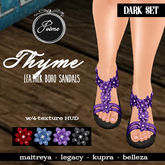 {Poeme} Thyme Leather Boho Sandals (Dark Set)