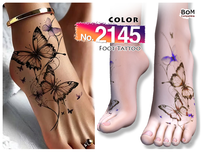 (Foot Tattoo) No.2145 Color