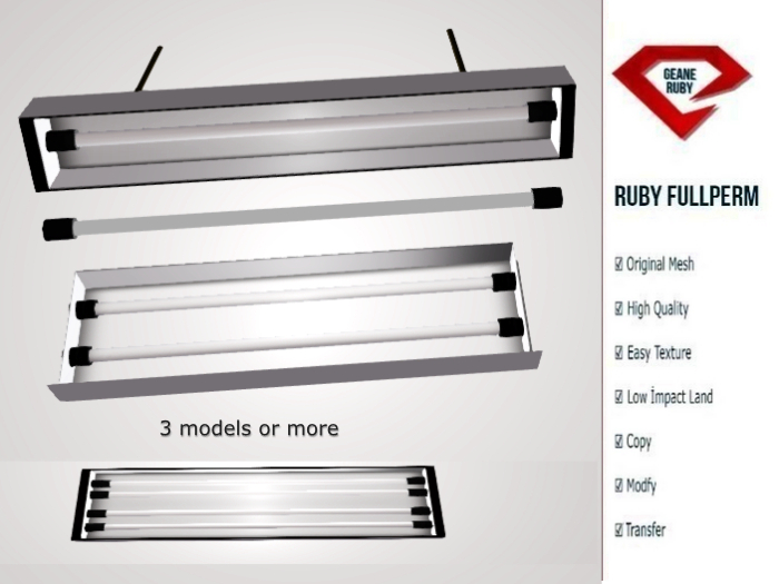 364 [Ruby FULLPERM] Ceiling Light 3MODELS