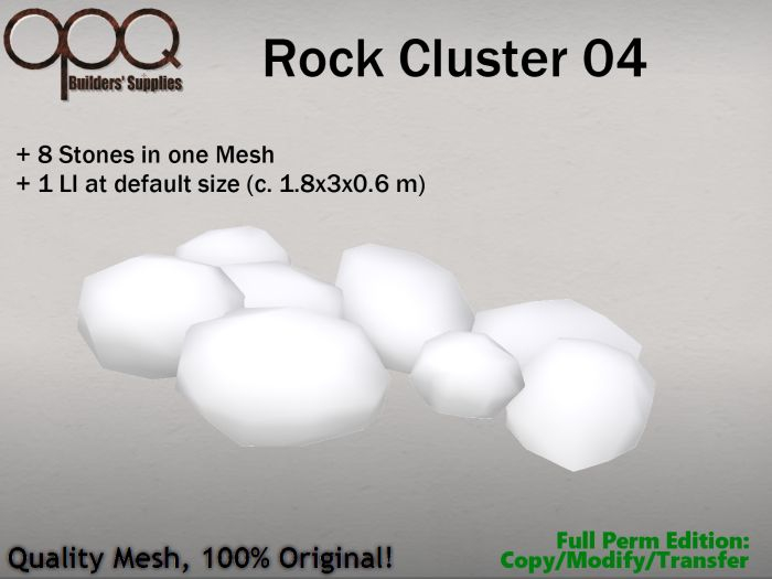 Full perm mesh rock group with 8 stones - OPQ Rock Cluster 04
