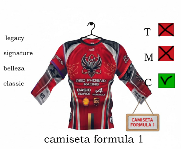 CAMISETA FORMULA RACING ROJA