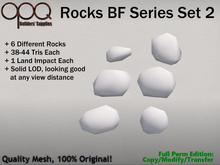 6 Full Perm 1 LI Low Poly Rocks - OPQ Rocks BF Series Set 2