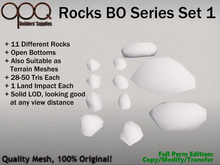 11 Full Perm 1 LI Low Poly Rocks or Terrain Meshes - OPQ Rocks BO Series Set 1