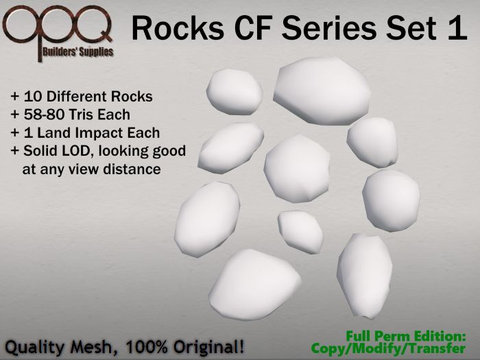 10 Full Perm 1 LI Rocks - OPQ Rocks CF Series Set 1