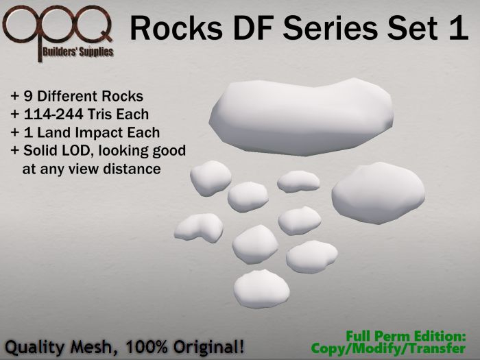 9 Full Perm 1 LI Rocks - OPQ Rocks DF Series Set 1