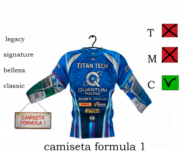 CAMISETA FORMULA 1 RACING AZUL