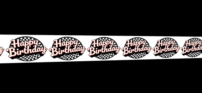 HAPPY BIRTHDAY CHECKERED BANNER