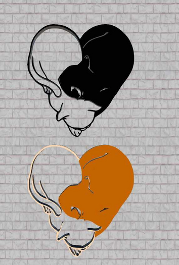 Panel Silhouette Cat & Dog