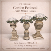 ~FT~ Garden Pedestal with white roses