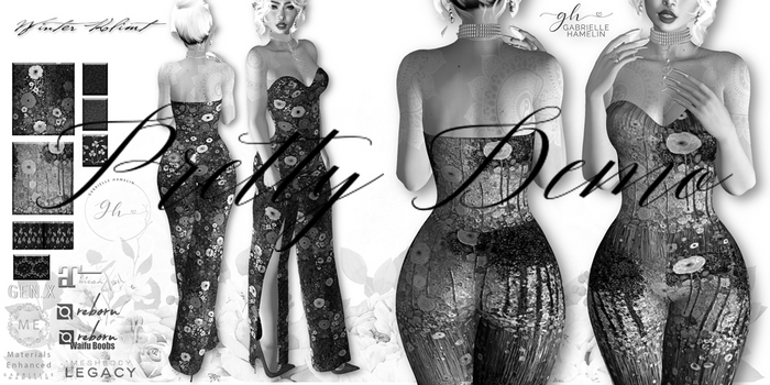 ♦ {GH} Demo Eloisa Winter Art  Diamond Sparkles Jumpsuit LaraX, LaraX Petite, Legacy, Bombshell,  Perky, ReBorn, Waifu ♦
