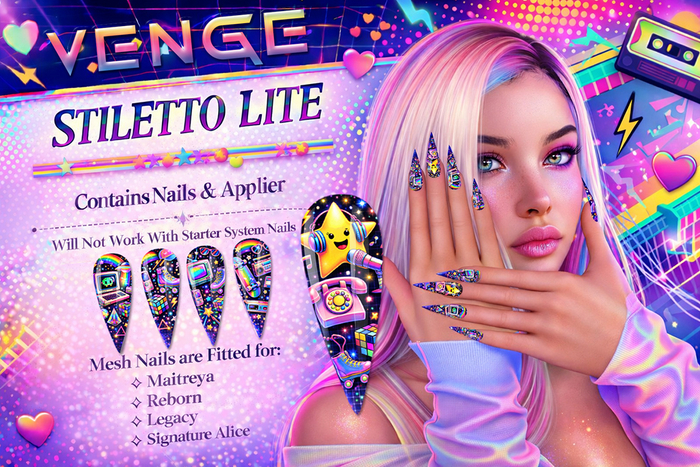 VENGE - Stiletto Nail LITE  -  '80s Retroscape'  