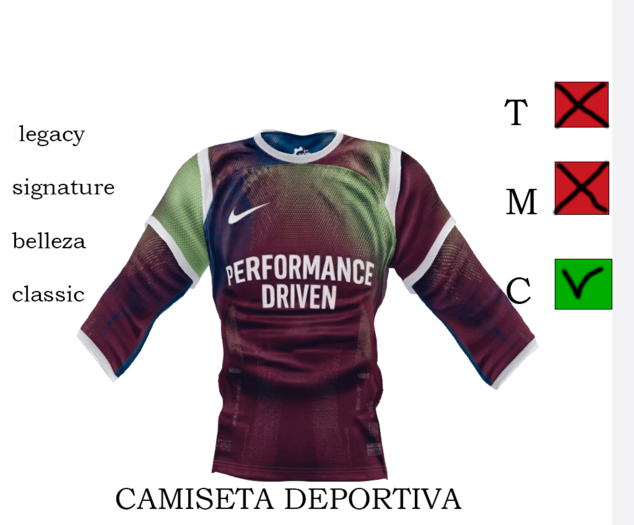 CAMISETA DEPORTIVA GRANATE