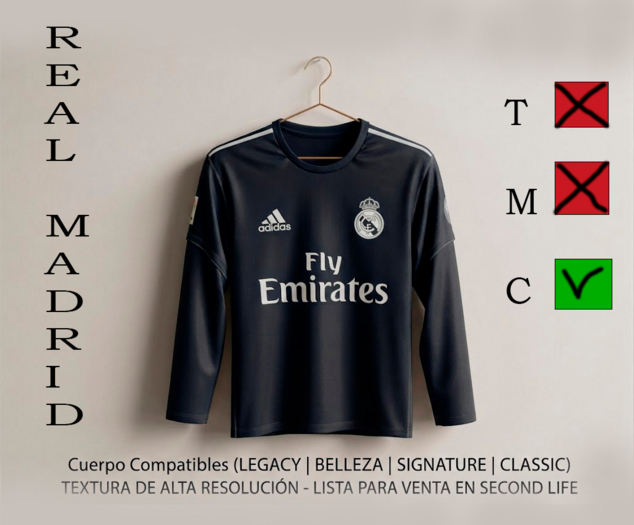 CAMISETA REAL MADRID NEGRA