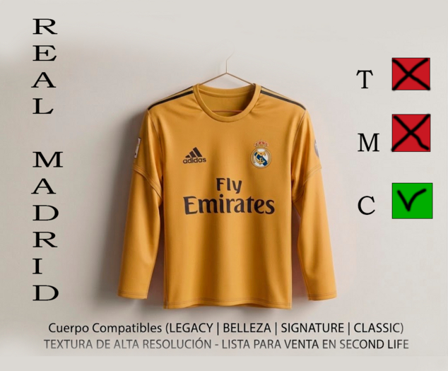 CAMISETA REAL MADRID DORADA